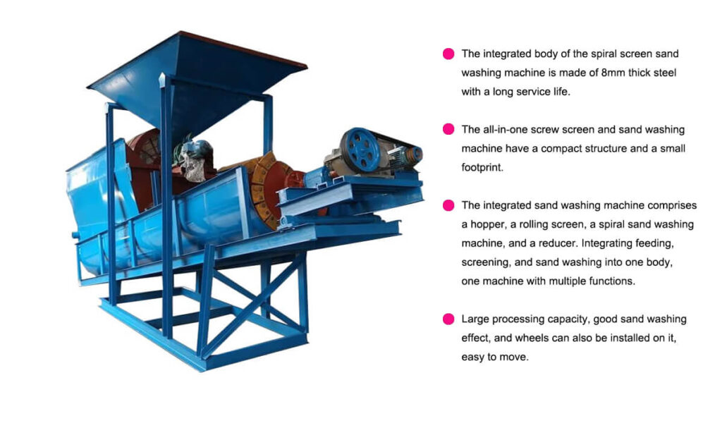 Spiral Sand Washing Machine With Trommel Screen Features