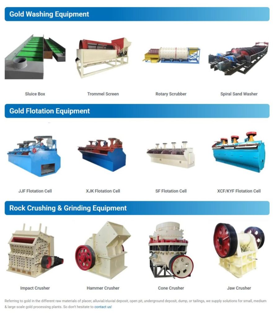 gold mining equipment