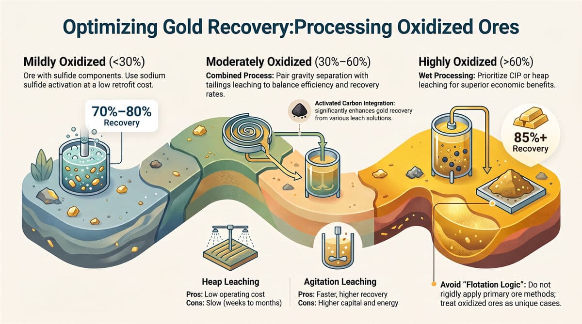 Oxidized gold recovery